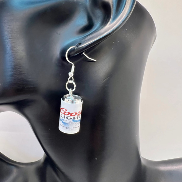Coors Light Earrings - Beer Can Earrings - Alcohol Earrings - New Years Earrings - Picture 9 of 9